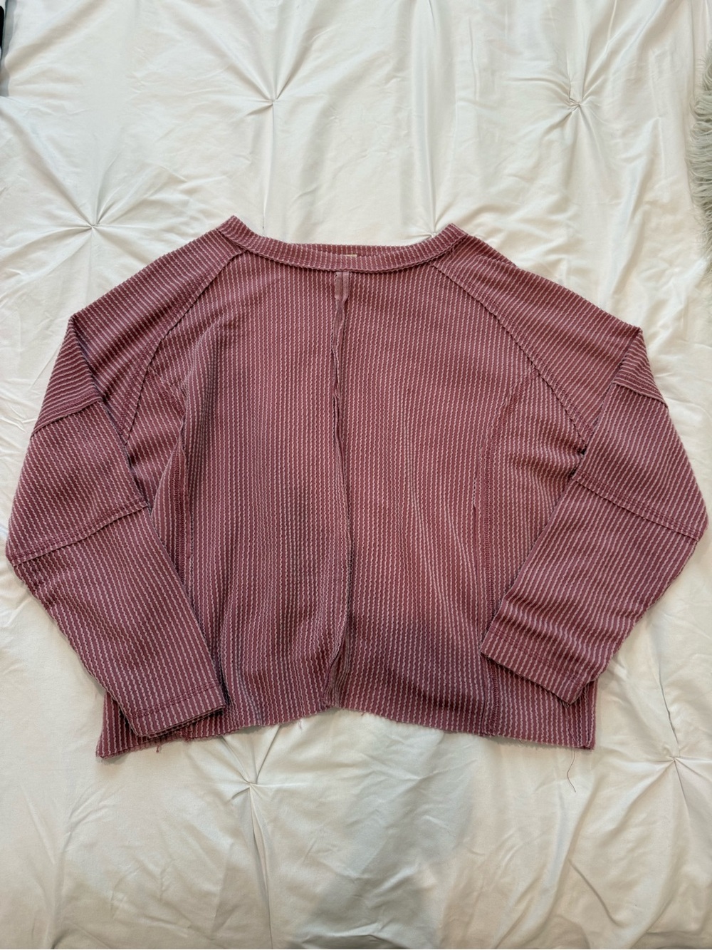 Cozy Ribbed Long Sleeve Top in Dusty Rose